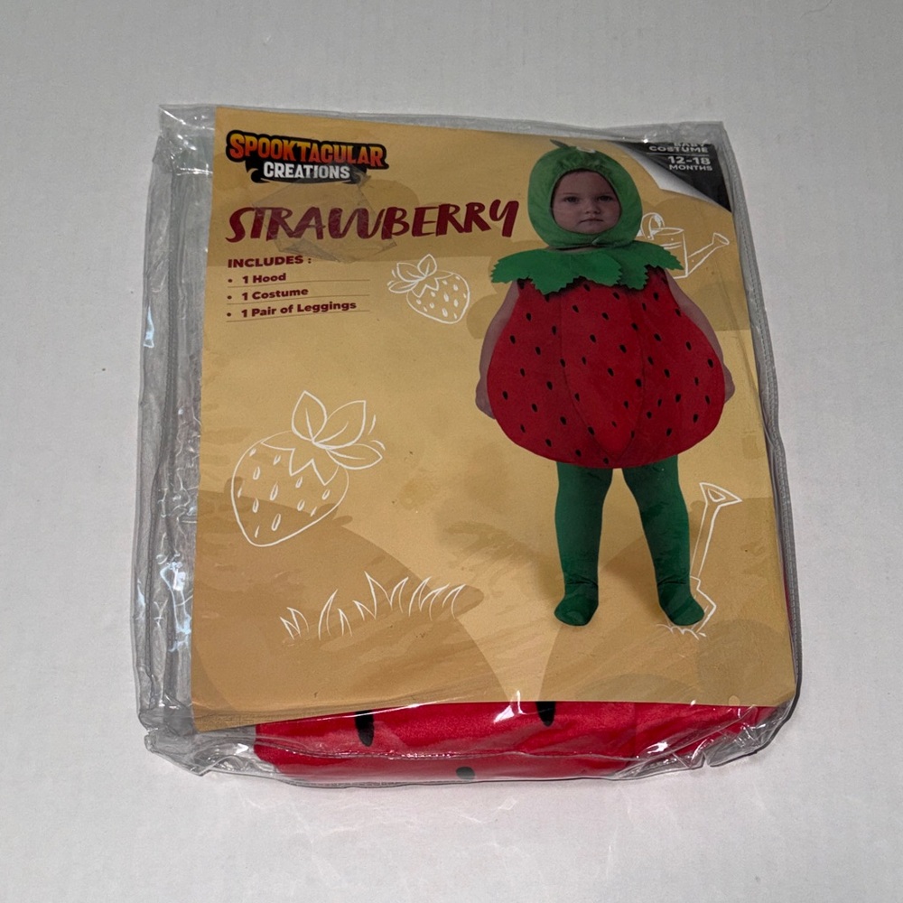 Spooktacular Creations Kids Strawberry Costume - Red and Green Ages 12-18 Months